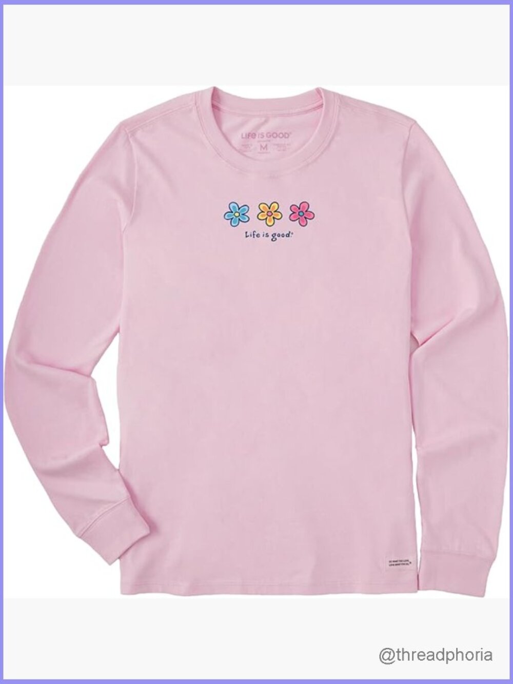 Long Sleeve Cotton Graphic T-Shirt, Crew Neck, Soft & Comfy, Everyday Tee